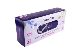 Перчатки нитриловые, смотровые, неопудренные, размер L, 100шт/уп Verde Vita