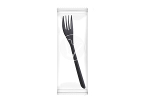 Набор 1/1 Вилка столовая "Премиум" черная,  в инд. упаковке