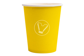 Стакан бумажный, 250 мл, желтый 