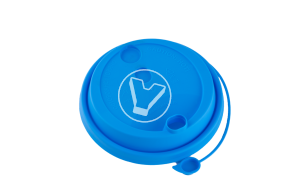 Крышка d-90 с клапаном, Голубая матовая с питейником, ПП  Новинка (3001)