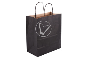 Пакет бумажный, 220*120*250 мм, черный, с кручеными ручками