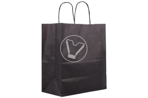 Пакет бумажный, 220*120*250 мм, черный, с кручеными ручками