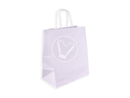 Пакет бумажный, с кручеными ручками, 260*150*350 мм, белый