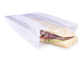 Пакет бумажный,140*60*250 мм, белый, с окном, с плоским дном 