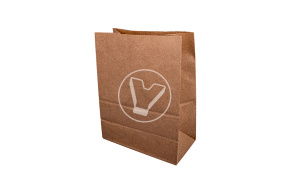 Пакет бумажный, 260*150*340 мм, крафт, с прямым дном