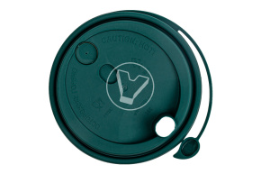 Крышка d-90 с клапаном, Темно - зеленая с питейником, матовая, ПП  Новинка 