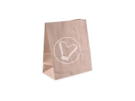 Пакет бумажный, 260*150*340 мм, крафт, с прямым дном