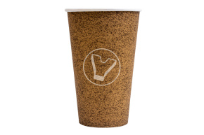 Стакан бумажный, 400 мл, крафт, для горячих напитков