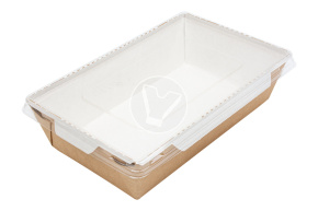Салатник Eco OpSalad 500 мл.с крышкой, GEOBOX-500 крафт