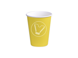 Стакан бумажный, 350 мл, желтый, для горячих напитков, ЛП