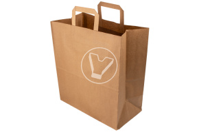 Пакет бумажный, 280*150*320 мм, крафт, с плоскими ручками