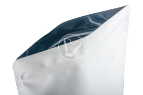 Пакет бумажный дой-пак с замком зип-лок, 220*300мм (40+40), 140мкм, белый, с окном