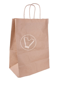 Пакет бумажный, 280*150*320 мм, крафт, с кручеными ручками