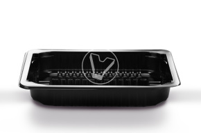 Лоток под запайку (210*148*35)  черный, ПП