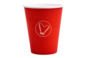 Стакан бумажный, 165 мл, красный, для горячих напитков