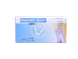 Перчатки виниловые, прозрачные  М, 100 шт./упак.