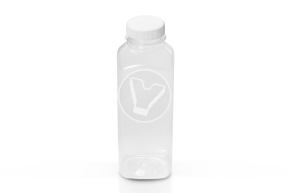 Бутылка квадратная 300 мл. с шир. горлом прозрачная, без крышки (Yans)