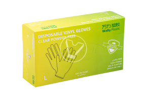 Перчатки виниловые Wally plastic, L