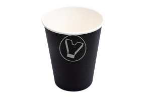 Стакан бумажный, 350 мл, черный, UNIKSCUP
