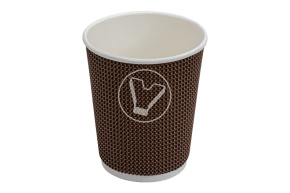 Стакан бумажный, 250 мл, коричневый, 2 слойный