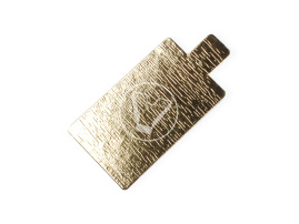 Подложка золотистая, с держателем, 100*65 мм, прямоугольник, 0,8 мм