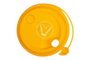 Крышка d-80 с клапаном, Желтая с питейником матовая