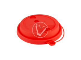 Крышка d-90 с клапаном, Красная матовая с питейником, ПП  Новинка 