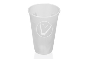 Стакан 450мл., рифленный для горячего,коричневый ПП