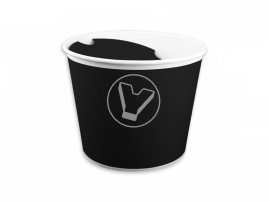 Баскет бумажный 2000 мл, с крышкой, черное
