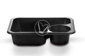 Лоток под запайку 187*137*45, соусник 635мл. черный