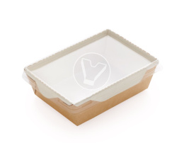 Салатник Eco OpSalad 450 мл.с крышкой, GEOBOX-450, 143/100*115/88*54, крафт