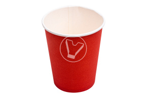 Стакан бумажный, 250 мл, красный 