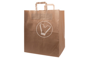 Пакет бумажный, 320*200*370 мм, крафт, с плоскими ручками