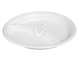 Тарелка, d-205 мм, 2-х секционная, белая (ПС, СтиролПласт)