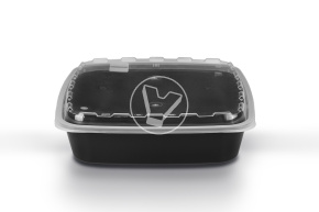 Контейнер 1500 мл С КРЫШКОЙ, Черный, квадратный