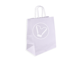 Пакет бумажный, с крученой ручкой, 260*150*350 мм, белый