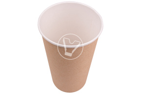 Стакан бумажный, 400 мл, крафт, для горячих напитков