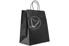 Пакет бумажный, 240*140*280 мм, черный, с кручеными ручками