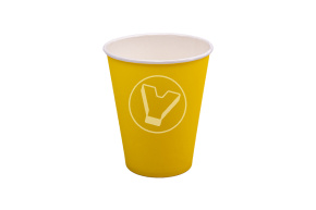 Стакан бумажный, 165 мл, желтый, для горячих напитков