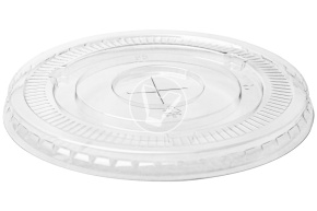 Крышка плоская d-98, с крестообразным отверстием, ПЭТ (Cyclyc) 