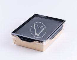 Салатник Eco OpSalad 450 мл.с крышкой,"Black series" GEOBOX-450, 143/100*115/88*54, черный