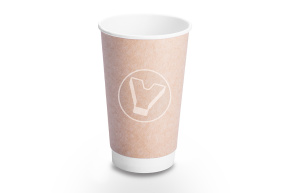 Стакан 400 мл. двухслойный для горячего, крафт