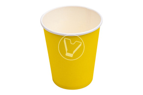 Стакан бумажный, 250 мл, желтый 