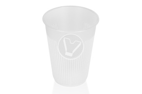 Стакан 350мл., рифленный для горячего,прозрачный ПП