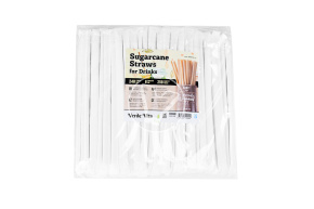 Трубочки из сахарного тростника в инд. упак., 8 мм. Крафт (Verde Vita)