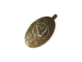 Подложка золотистая, с держателем, 60*95 мм, овал, 0,8 мм