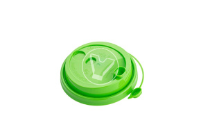 Крышка d-80 с клапаном, Салатовая с питейником, матовая, ПП  Новинка