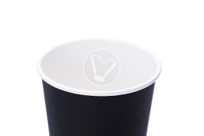 Стакан 250 мл, бумажный, для горячих напитков, черный Verde Vita