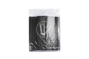 Трубочки без гофроизгиба, черный, 500шт.  d- 5 мм, → 240мм