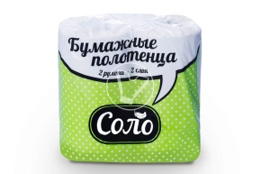 Полотенце бумажное "Соло" с перф, 2 сл., 2 рул./упак